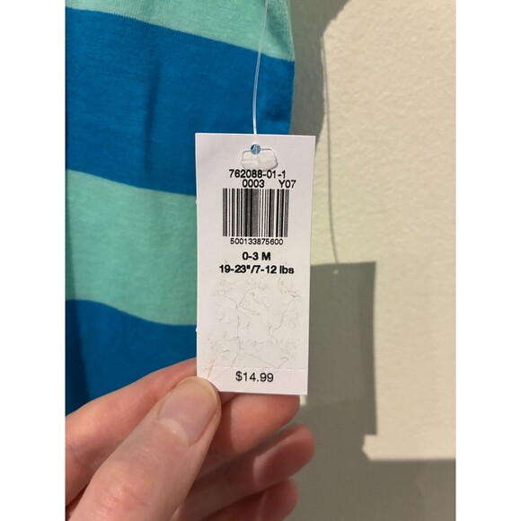 NWT Old Navy Blue Striped Jumpsuit - 0-3M - Picture 3 of 3